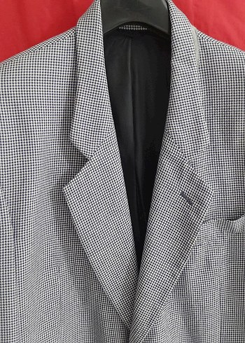 Az kullanilmis, 46, %55 ipek, kaz ayagi desenli, tarz, bay ceket - Görsel 2