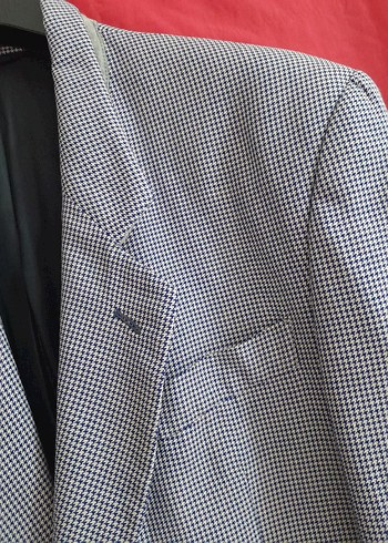 Az kullanilmis, 46, %55 ipek, kaz ayagi desenli, tarz, bay ceket - Görsel 4