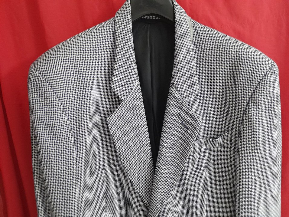 Az kullanilmis, 46, %55 ipek, kaz ayagi desenli, tarz, bay ceket - Görsel 2