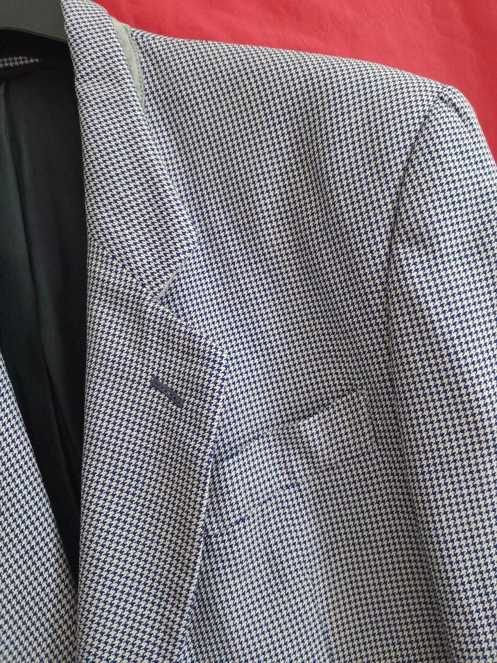 Az kullanilmis, 46, %55 ipek, kaz ayagi desenli, tarz, bay ceket - Görsel 4