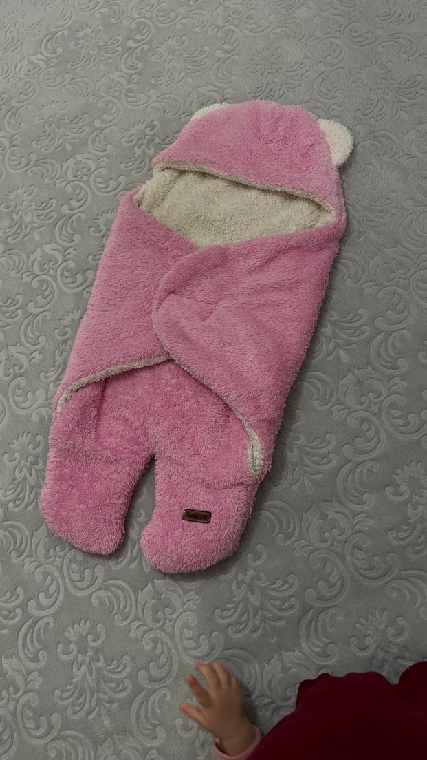 Pembe Peluş Bebek Battaniyesi - Görsel 3