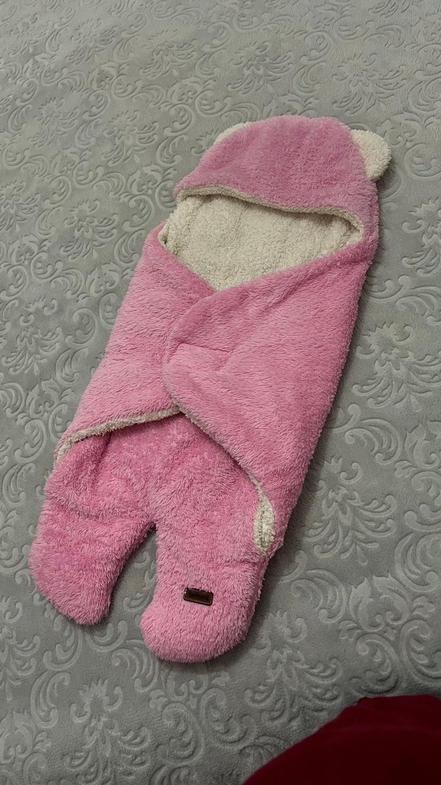 Pembe Peluş Bebek Battaniyesi - Görsel 2