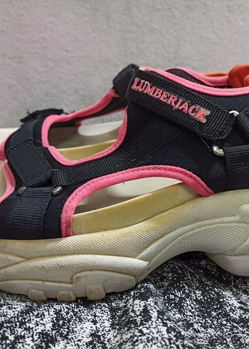 Renkli Pembe Tokalı Lumberjack Kadın Sandalet