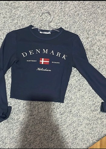 s Beden Kadın Lacivert Baskılı Uzun Kollu Sweatshirt