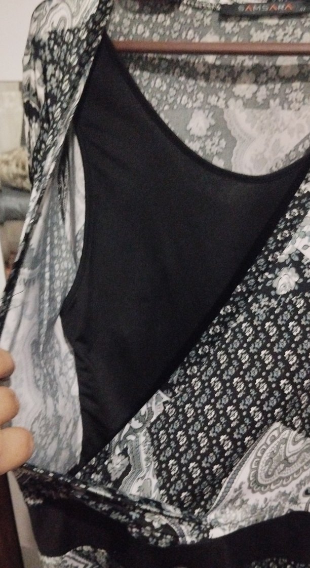 Bohem Uzun Kollu Desenli Elbise - Görsel 2