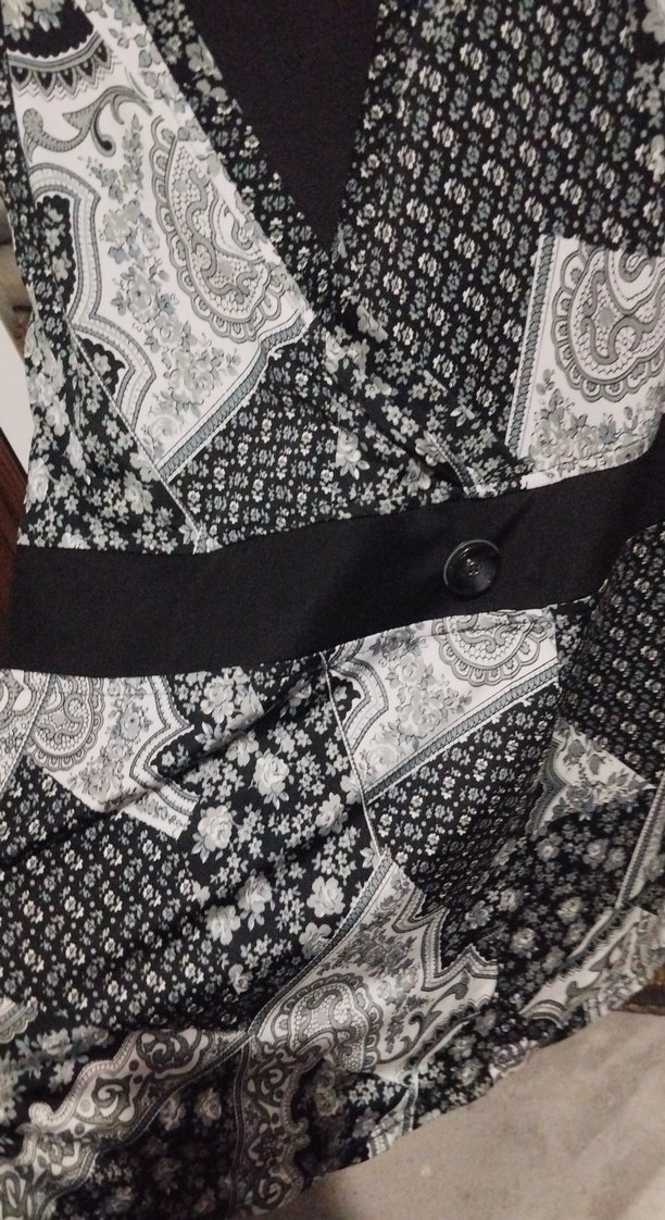 Bohem Uzun Kollu Desenli Elbise - Görsel 4