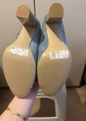 Divarese Nakışlı Boncuklu ahşap Topuklu Stiletto - Görsel 3