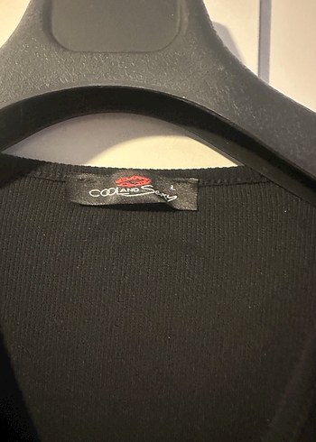 Düğmeli Siyah V Yakalı Uzun Triko Elbise - Görsel 3