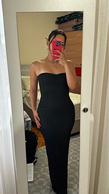 Bershka siyah maxi elbise