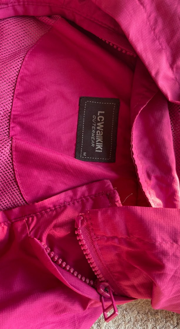 Kadın Koyu Pembe Kapüşonlu Fermuarlı Yelek - Görsel 2