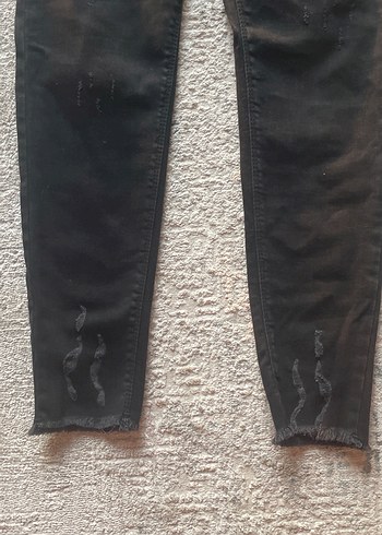 Siyah Dar Kesim Midi Denim Kadın Jean - Görsel 2