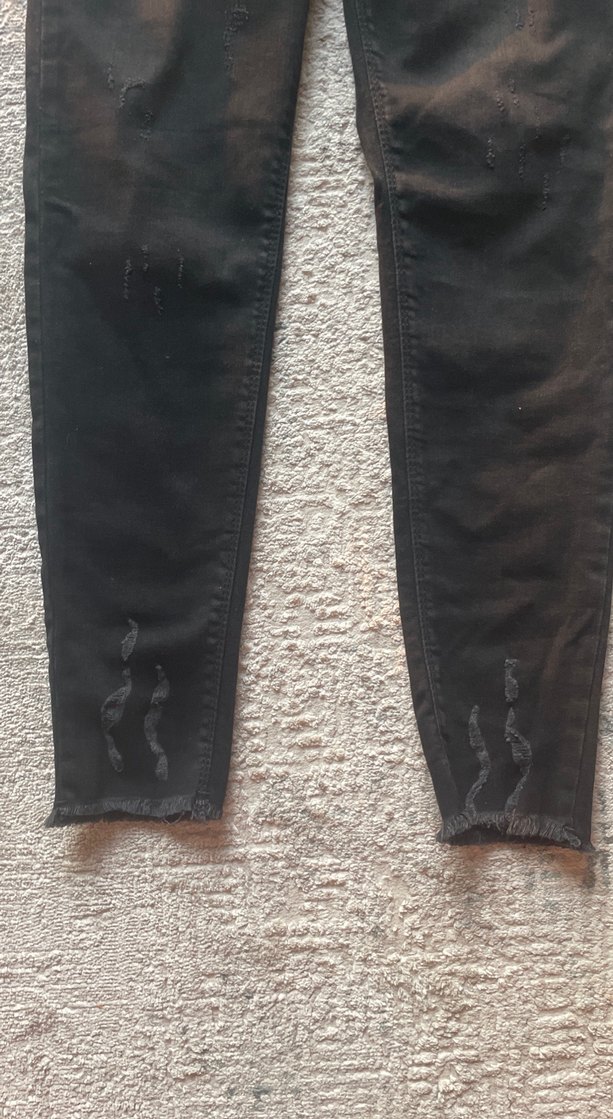 Siyah Dar Kesim Midi Denim Kadın Jean - Görsel 2