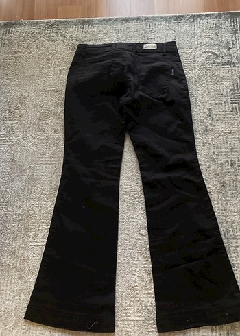 Düğmeli fermuarlı Siyah Kadın Kot Pantolon - Görsel 3