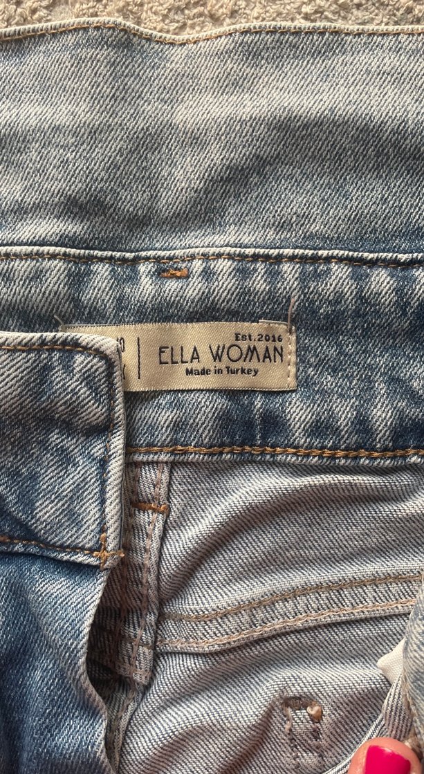 Gri Mavi Rahat Kesim Midi Kadın Kot Pantolon - Görsel 2