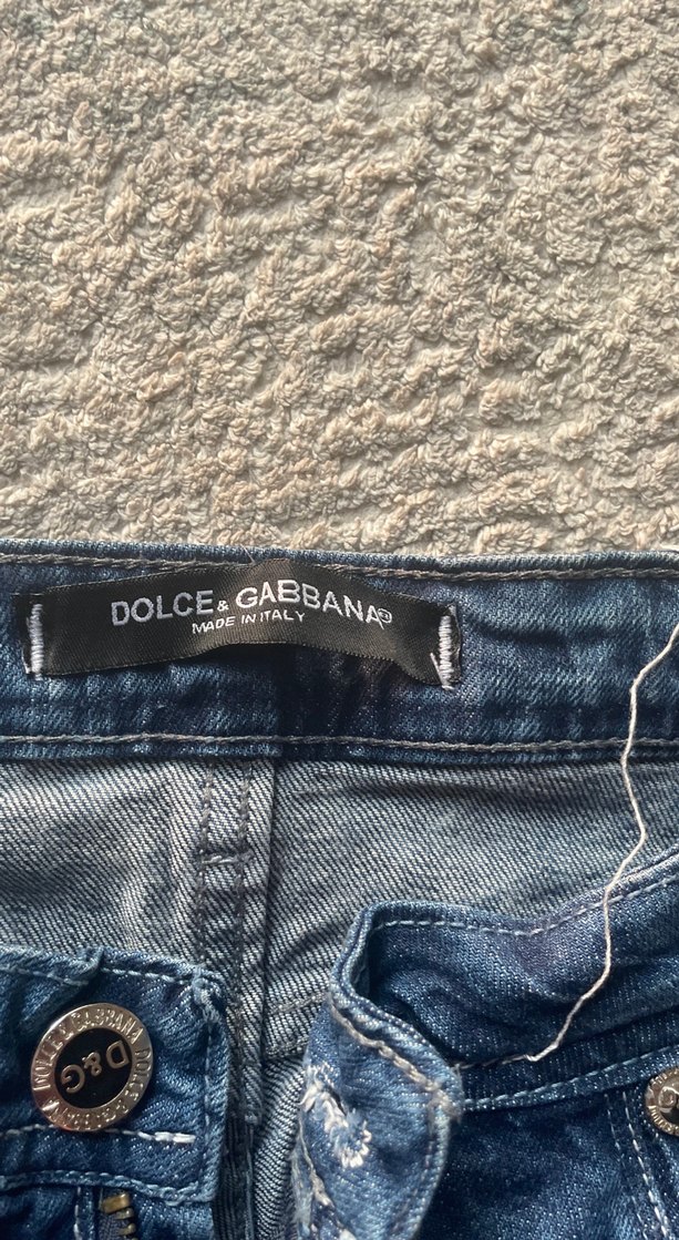 Düğmeli Mavi Batik Desenli Kadın Jean - Görsel 2