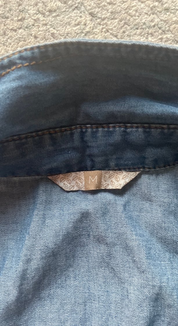 Kadın Lacivert Denim Kolsuz Gömlek - Görsel 2