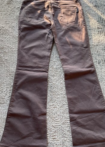 Kahverengi Bol Kesim Midi Kot Pantolon - Görsel 3