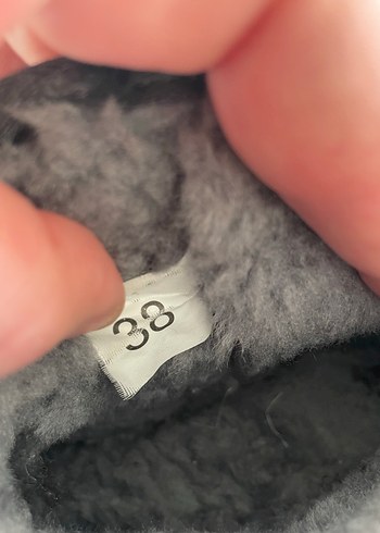 Gri UGG Süet Kadın Bot, Kürklü, Dolgu Topuklu - Görsel 3