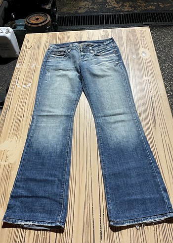 Kadın Mavi Bol Kesim Midi Denim Pantolon - Görsel 5