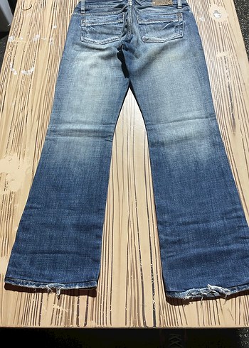 Kadın Mavi Bol Kesim Midi Denim Pantolon - Görsel 2