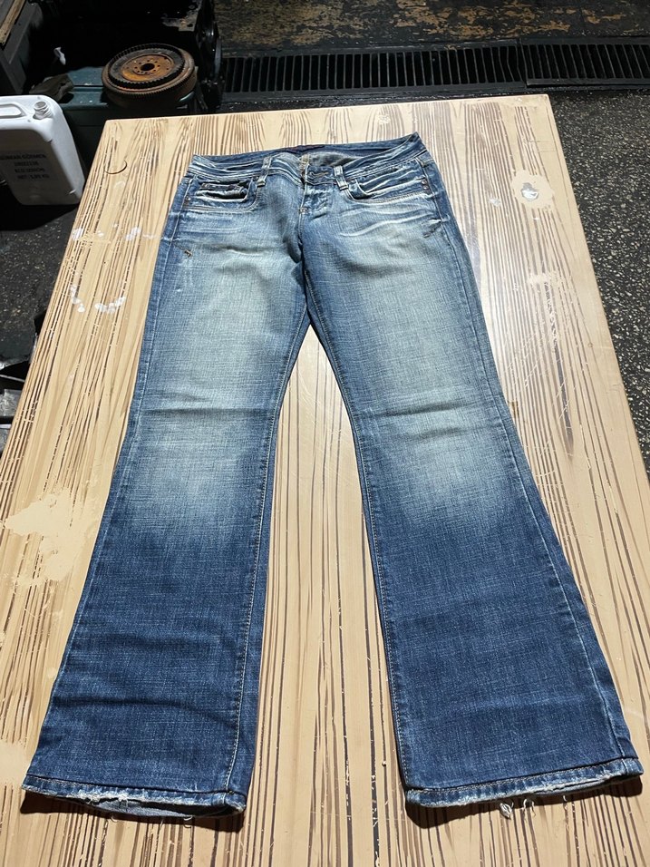 Kadın Mavi Bol Kesim Midi Denim Pantolon - Görsel 5