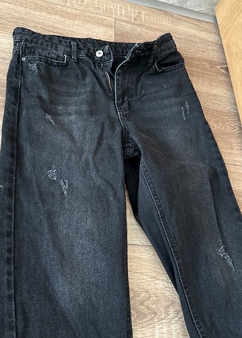 Zara Düğmeli Siyah Kadın Denim Jean