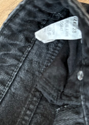 Düğmeli Siyah Kadın Denim Jean