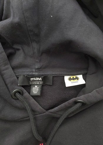 m Beden Mavi Erkek Siyah Batman Baskılı Sweatshirt
