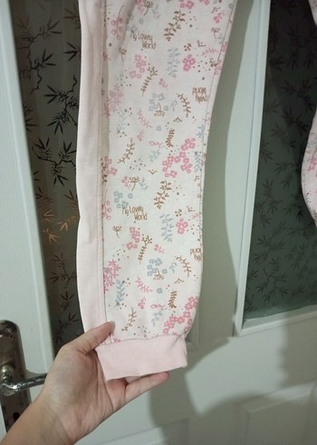 LC Waikiki Kızlar için Pamuklu Desenli Rahat Pembe Pantolon