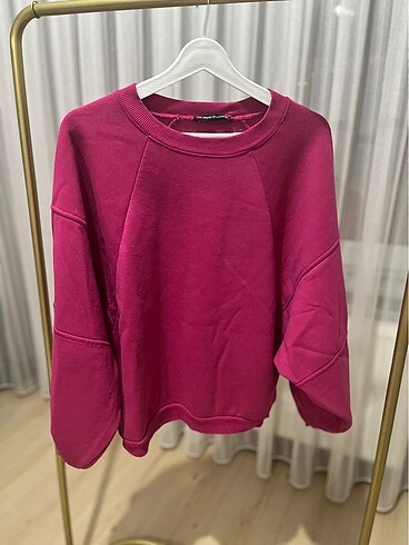 Diğer Balon kol fuşya sweatshirt