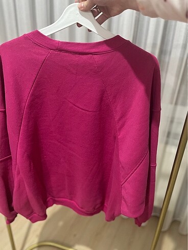 m Beden Balon kol fuşya sweatshirt