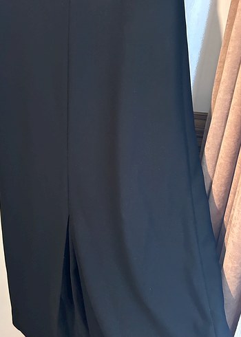 Siyah kare  Yaka sıfır kol Ofis Elbisesi - Görsel 5