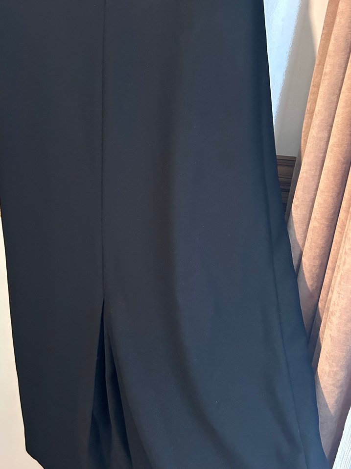 Siyah kare  Yaka sıfır kol Ofis Elbisesi - Görsel 5