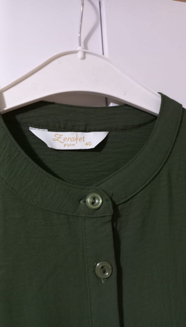 Kadın Yeşil Uzun Keten Elbise - Görsel 3