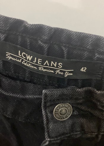 Kemerli Siyah Kadın Midi Boy Bol Kesim Kot - Görsel 2