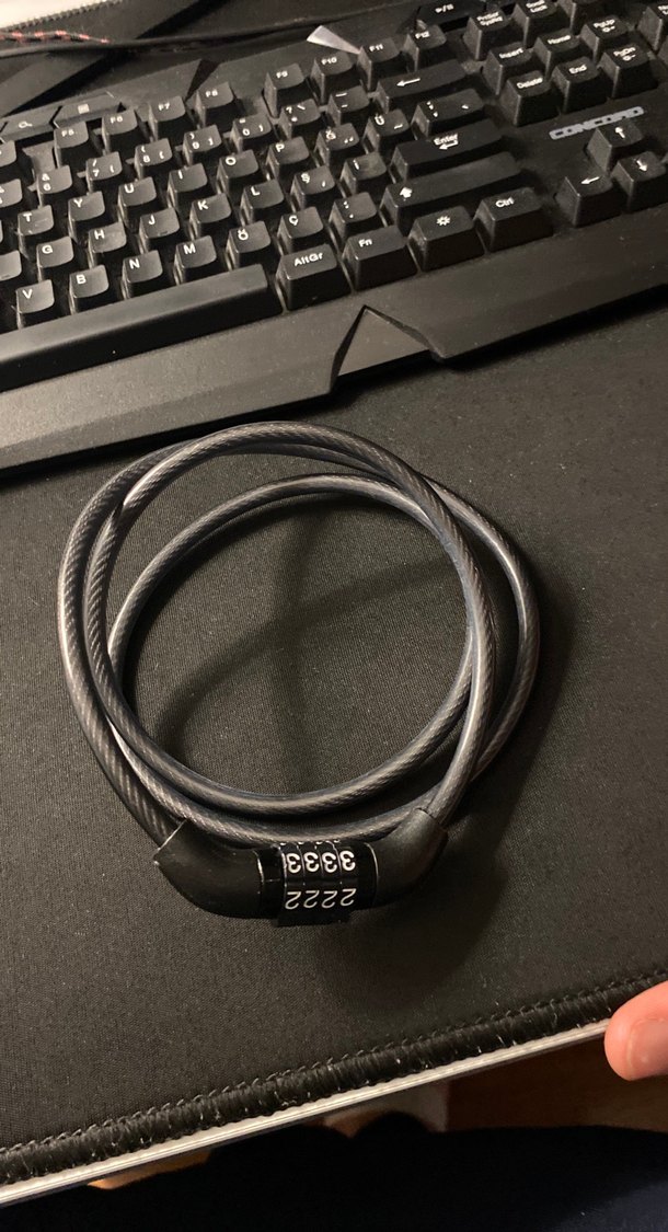 Siyah Gri Kombinasyonlu Şifreli Kilit Kablosu - Görsel 2