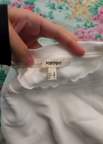 Koton Uzun Kollu Beyaz Kadın Tişört