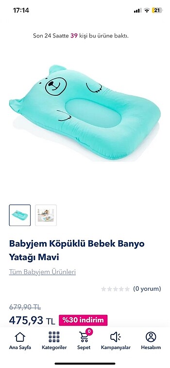 Beden Renk Babyjem köpüklü banyo yatağı