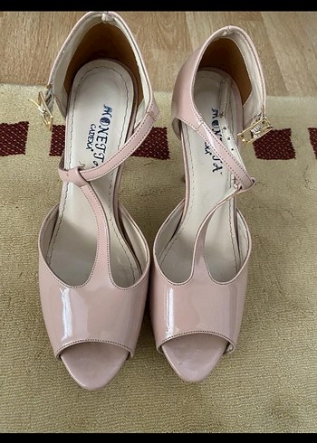 Pembe Rugan Tokalı Yüksek Topuklu Kadın Ayakkabı - Görsel 3