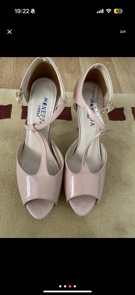 Pembe Rugan Tokalı Yüksek Topuklu Kadın Ayakkabı - Görsel 3