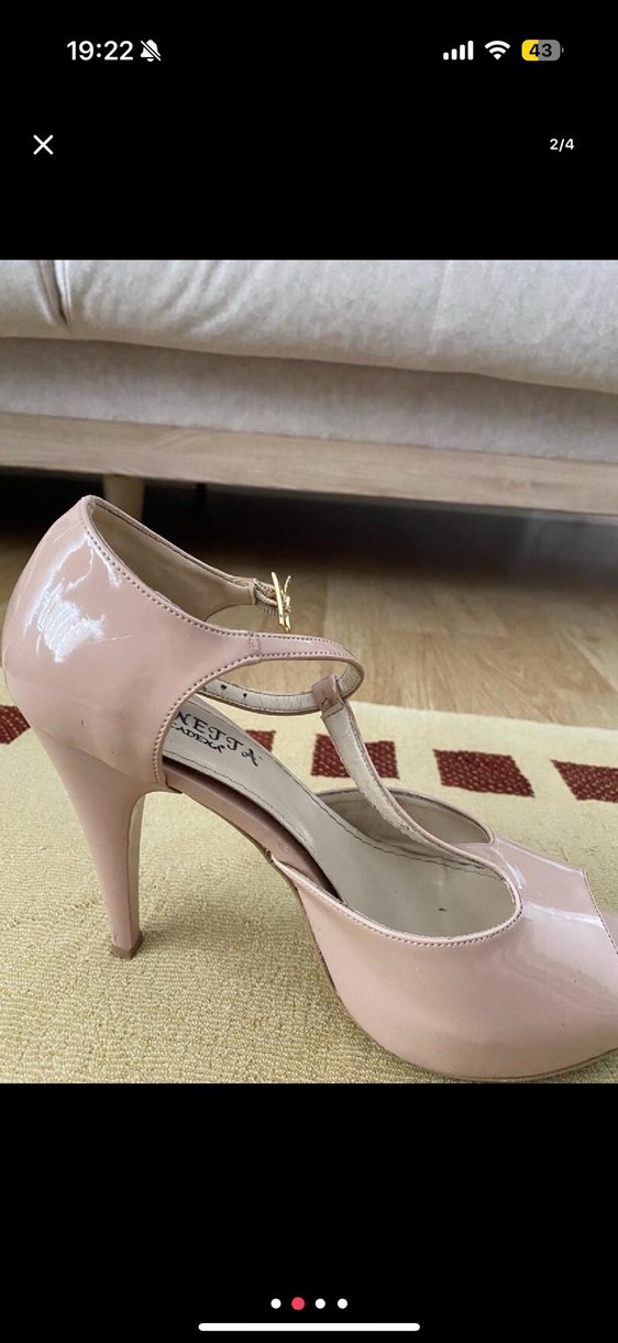 Pembe Rugan Tokalı Yüksek Topuklu Kadın Ayakkabı - Görsel 2