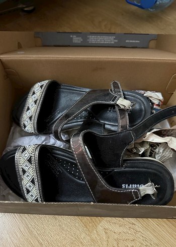 Kadın Bohem Tarzı Tokalı Dolgu Topuk Sandalet - Görsel 5