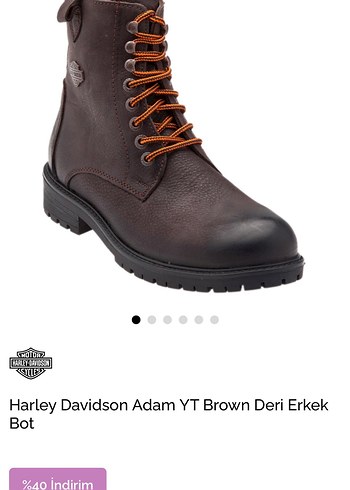 Harley davidson Kahverengi Deri Bağcıklı Biker Bot - Görsel 9