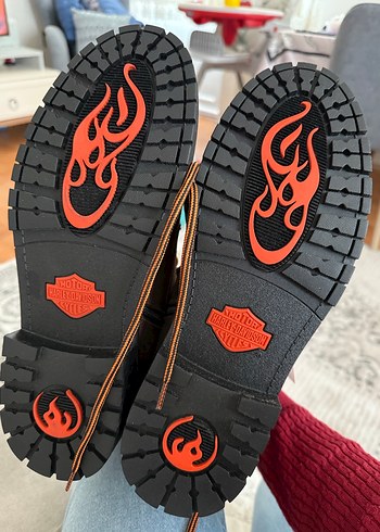 Harley davidson Kahverengi Deri Bağcıklı Biker Bot - Görsel 8