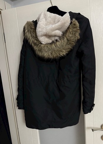 LCW Düğmeli Siyah Kadın Midi Mont - Görsel 3