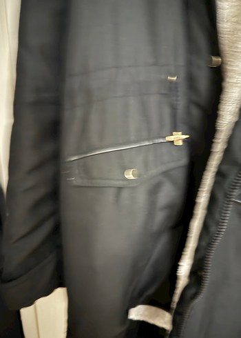 LCW Düğmeli Siyah Kadın Midi Mont - Görsel 5