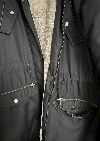 LCW Düğmeli Siyah Kadın Midi Mont - Görsel 4