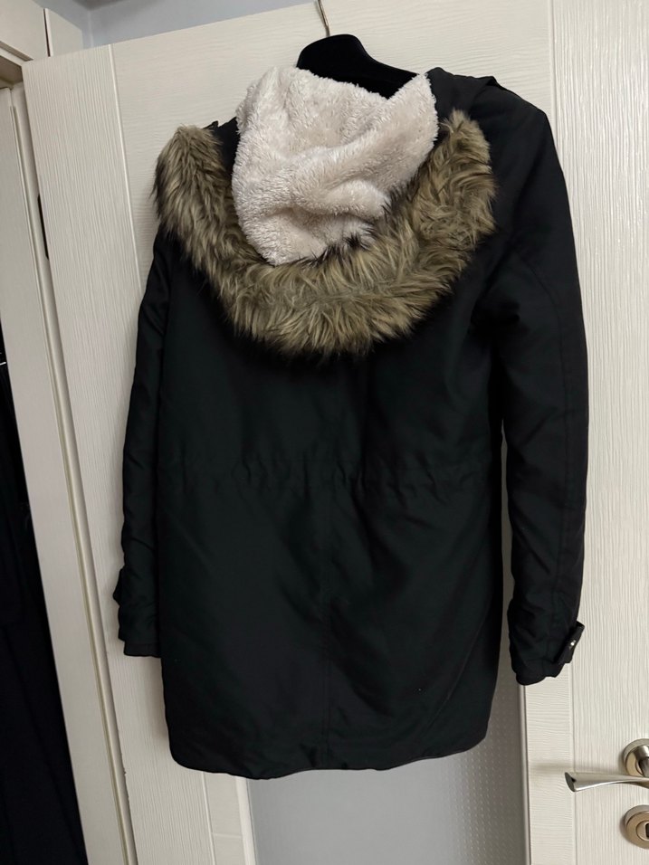 LCW Düğmeli Siyah Kadın Midi Mont - Görsel 3