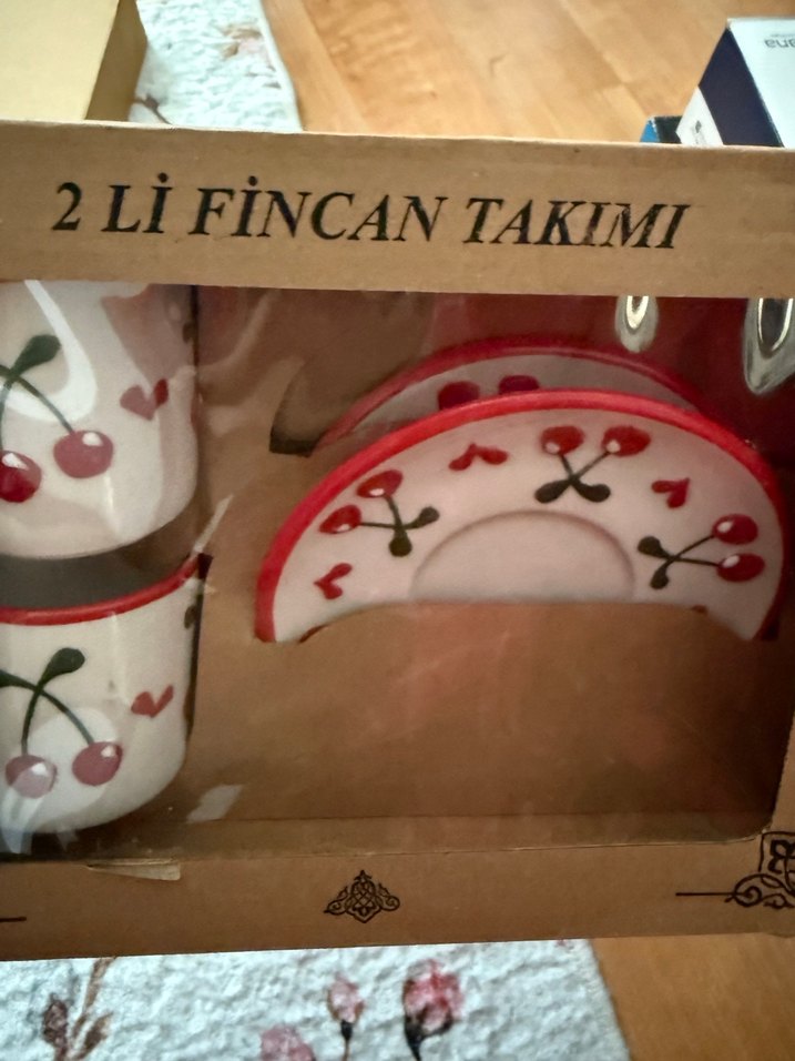 Kiraz Desenli 2'li Fincan Takımı - Görsel 3