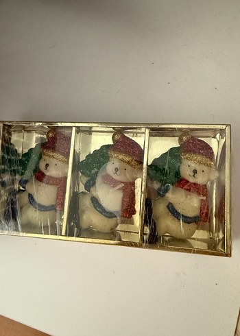 Renkli Kar Küresi Yılbaşı Süsü 3'lü Set mumluk - Görsel 4